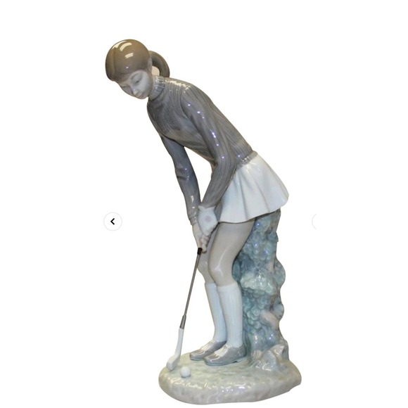 Lladro Figurine Girl Golfer Vintage‎ Handmade Porcelain Statue 4851 - Picture 1 of 8